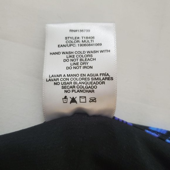 Tahiti Women's Blue/Multi One-Piece Lattice Front Halter Floral Swimsuit M(8-10) - Picture 9 of 14